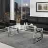 Buy Memphis Coffee Table – Silver Frame with Clear Glass, 6 from Furnituretta