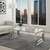 Buy Memphis Coffee Table – Silver Frame with Clear Glass, 3 from Furnituretta