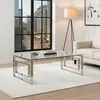 Buy Memphis Coffee Table – Silver Frame with Clear Glass, 5 from Furnituretta