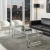 Buy Memphis Coffee Table – Silver Frame with Clear Glass from Furnituretta
