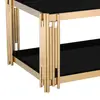 Buy Cleveland Coffee Table – Black Glass with Gold Frame, Colour: Black, Item Width: 100, 5 from Furnituretta