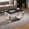 Buy Arriana Coffee Table – Marble Effect with Stainless Steel Base, 2 from Furnituretta