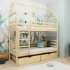 Buy Wooden Bunk Bed Alex with Storage Pine, Colour: Pine, Mattress Option: Foam Mattresses from Furnituretta