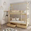 Buy Wooden Bunk Bed Alex with Storage Pine, Colour: Pine, Mattress Option: Foam/Bonnell Mattresses, 3 from Furnituretta