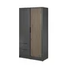 Buy Nelly Hinged Door Wardrobe Graphite 105cm, Colour: Graphite, Item Width: 105, 5 from Furnituretta