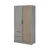 Buy Nelly Hinged Door Wardrobe Grey 105cm, Colour: Grey, Item Width: 105, 5 from Furnituretta