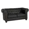 Buy Winston 2 Seater Sofa Leather & PVC Black from Furnituretta
