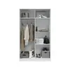 Buy Crawley Small Narrow Sliding 2 Door Wardrobe Artic White and White Oak Effect 120cm Wide, 2 from Furnituretta