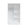 Buy Crawley Small Narrow Sliding 2 Door Wardrobe Artic White and White Oak Effect 120cm Wide, 4 from Furnituretta