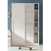 Buy Crawley Small Narrow Sliding 2 Door Wardrobe Artic White and White Oak Effect 120cm Wide from Furnituretta