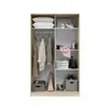 Buy Dorking Small Narrow Sliding 2 Door Wardrobe Artic White and Oak Effect 120cm, 3 from Furnituretta
