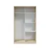 Buy Dorking Small Narrow Sliding 2 Door Wardrobe Artic White and Oak Effect 120cm, 4 from Furnituretta