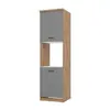 Buy Hove Tall 3 Door Kitchen Larder Unit Pantry Cupboard Grey and Oak Effect, 4 from Furnituretta