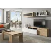 Buy Worksop Reversible L-Shaped TV Entertainment Wall Unit Cabinet White Gloss and Oak Effect, 7 from Furnituretta