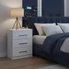 Buy Topline Bedside Table – 3 Drawers in High Gloss White, Colour: White, Item Width: 37, 5 from Furnituretta