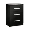 Buy Topline Bedside Table – 3 Drawers in High Gloss Black, Colour: Black, Item Width: 37, 3 from Furnituretta