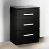 Buy Topline Bedside Table – 3 Drawers in High Gloss Black, Colour: Black, Item Width: 37, 7 from Furnituretta