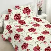 Buy Peony Floral Duvet Cover Set Double – 100% Cotton | Bold Red & Bordo Print, Colour: Cream, Size: Double, 2 from Furnituretta