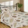 Buy Floral Cotton Duvet Cover Set King Size – Beige | Soft & Breathable, Colour: Beige, Size: King, 2 from Furnituretta