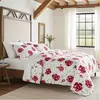 Buy Peony Floral Duvet Cover Set Double – 100% Cotton | Bold Red & Bordo Print, Colour: Cream, Size: Double, 3 from Furnituretta