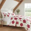 Buy Peony Floral Duvet Cover Set King Size – 100% Cotton | Bold Red & Bordo Print, Colour: Cream, Size: King from Furnituretta