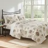 Buy Floral Cotton Duvet Cover Set Double – Beige | Soft & Breathable, Colour: Beige, Size: Double, 4 from Furnituretta