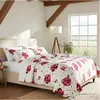 Buy Peony Floral Duvet Cover Set King Size – 100% Cotton | Bold Red & Bordo Print, Colour: Cream, Size: King, 3 from Furnituretta