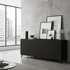 Buy Ascot Wide 4 Door Sideboard – Matte Black | Modern Elegance & Storage, Colour: Black, 3 from Furnituretta