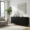 Buy Ascot Wide 4 Door Sideboard – Matte Black | Modern Elegance & Storage, Colour: Black, 5 from Furnituretta