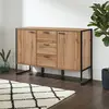 Buy Michigan Sideboard – Oak Effect | Industrial Style with Practical Storage, 4 from Furnituretta