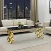 Buy Quetta Gold Black Glass Coffee Table – Modern Gold Frame with Black Glass Top, 2 from Furnituretta