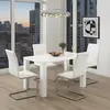 Buy Prague Dining Table in High Gloss White – Sleek & Modern 4-Seater from Furnituretta