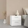 Buy Pepe Bedside Table – 2 Drawers in White | Sleek & Durable Bedroom Storage, 6 from Furnituretta