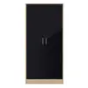 Buy Bardalona Wardrobe – Black Gloss | Modern 2-Door Hanging Storage Unit from Furnituretta