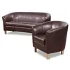 Buy Claridon 3 Seater Sofa – Brown PU Leather, Colour: Brown, Item Width: 170, 6 from Furnituretta