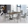 Buy Langa Marble Dining Table – 180 cm Natural Stone Top with Stainless Steel Base, 3 from Furnituretta