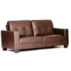 Buy Lena 3 Seater Sofa – Bonded Leather & PVC in Brown, Colour: Brown from Furnituretta