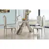 Buy Madagascar Marble Dining Table – Natural Stone & Stainless Steel, 3 from Furnituretta