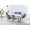 Buy Newchapel Marble Effect Dining Table with Gold Legs, 3 from Furnituretta