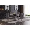 Buy Panama Velvet Fabric Dining Chair Grey with Stainless Steel Legs, 4 from Furnituretta