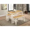 Buy Washington Dining Set with 2 Benches Nat Oak & White, 3 from Furnituretta