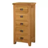 Buy Acorn Solid Oak Chest – 5 Drawer Narrow | Premium Bedroom & Hallway Storage, 2 from Furnituretta