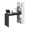 Buy Darley White and Grey Effect Computer Desk Table with Bookcase, 2 from Furnituretta