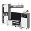 Buy Exeter White and Concrete Grey Effect Large TV Entertainment Wall Unit Cabinet, 2 from Furnituretta