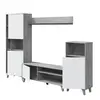 Buy Exeter White and Concrete Grey Effect Large TV Entertainment Wall Unit Cabinet, 4 from Furnituretta