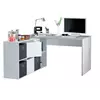 Buy Penryn White and Concrete Grey Large Left or Right Flex Corner Office Desk from Furnituretta