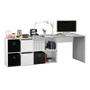 Buy Penryn White and Concrete Grey Large Left or Right Flex Corner Office Desk, 2 from Furnituretta