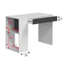 Buy Seaton Grey and White Writing Computer Desk with Drawer and Shelves, 3 from Furnituretta