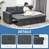 Buy HOMCOM 3 Seater Sofa Bed, L-Shaped Corner Sofa, Pull Out Sofa with Storage, Convertible for Living Room, 6 from Furnituretta