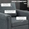 Buy HOMCOM Vintage Accent Chair, Upholstered Occasional Chair with Back Pillow, Rolled Arms, Rubber Wood Legs, Colour: Grey, 5 from Furnituretta